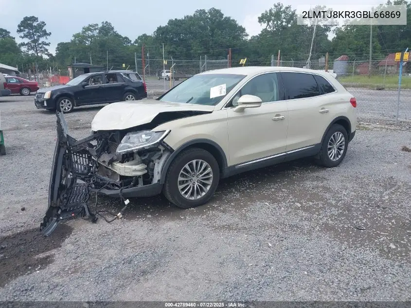 2016 Lincoln Mkx Select VIN: 2LMTJ8KR3GBL66869 Lot: 42789460