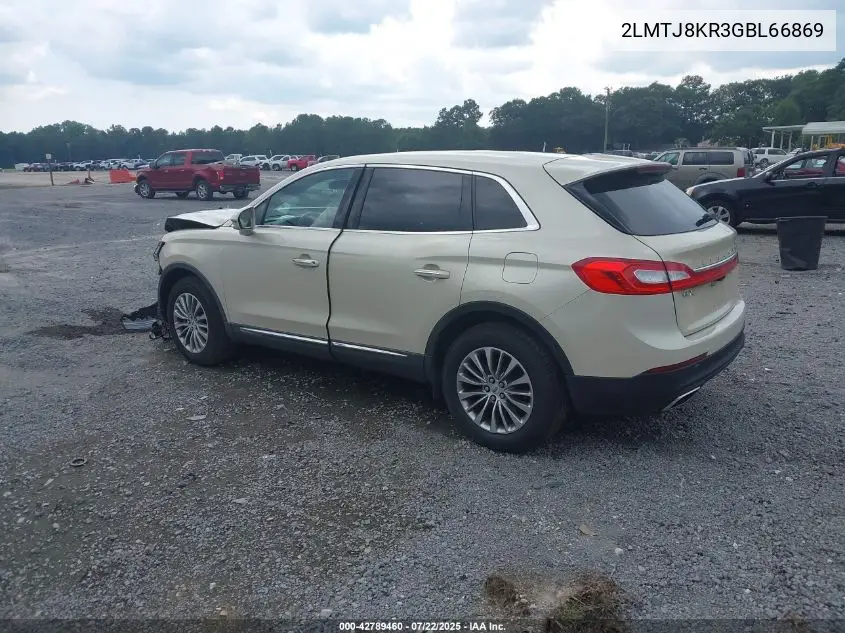 2016 Lincoln Mkx Select VIN: 2LMTJ8KR3GBL66869 Lot: 42789460