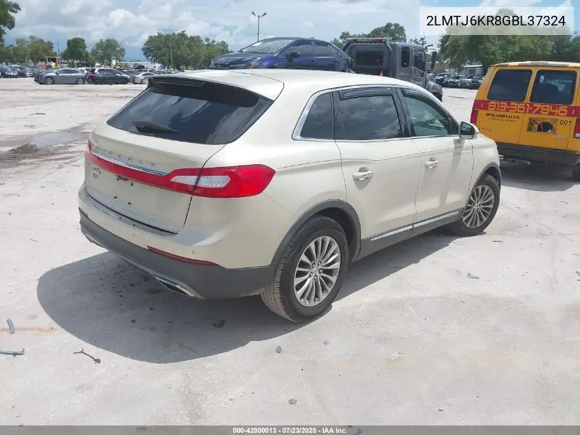 2016 Lincoln Mkx Select VIN: 2LMTJ6KR8GBL37324 Lot: 42800013