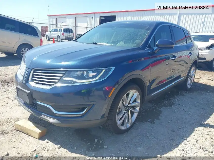 2017 Lincoln Mkx Reserve VIN: 2LMPJ6LR5HBL20384 Lot: 42241375