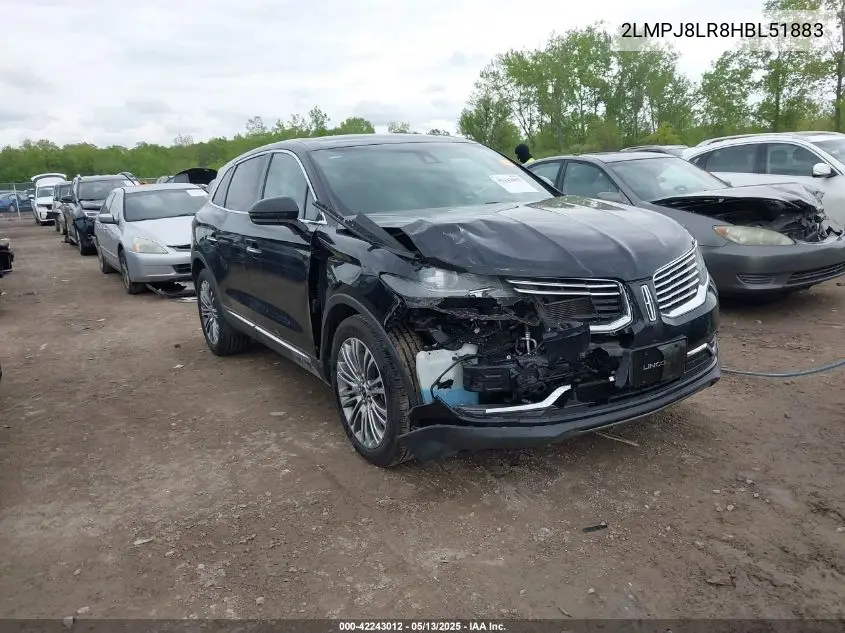 2017 Lincoln Mkx Reserve VIN: 2LMPJ8LR8HBL51883 Lot: 42243012