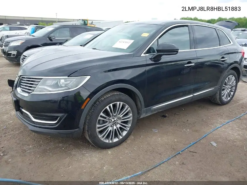 2017 Lincoln Mkx Reserve VIN: 2LMPJ8LR8HBL51883 Lot: 42243012
