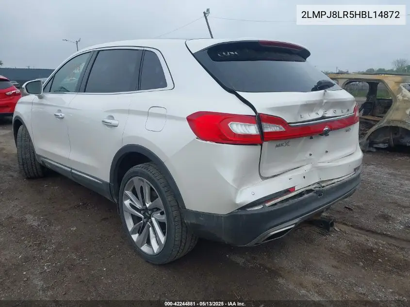 2017 Lincoln Mkx Reserve VIN: 2LMPJ8LR5HBL14872 Lot: 42244881