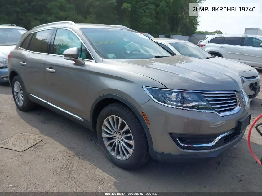 2017 Lincoln Mkx Select VIN: 2LMPJ8KR0HBL19740 Lot: 42518287
