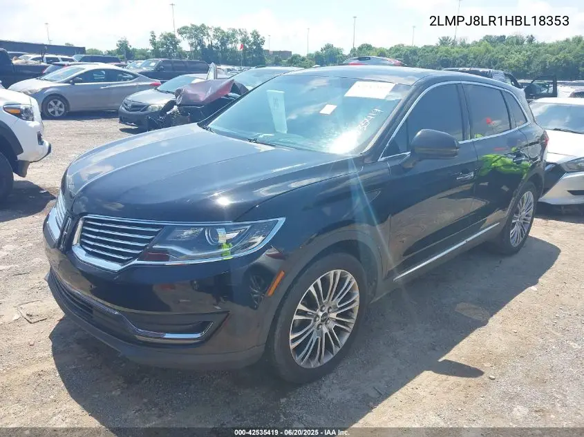 2017 Lincoln Mkx Reserve VIN: 2LMPJ8LR1HBL18353 Lot: 42535419