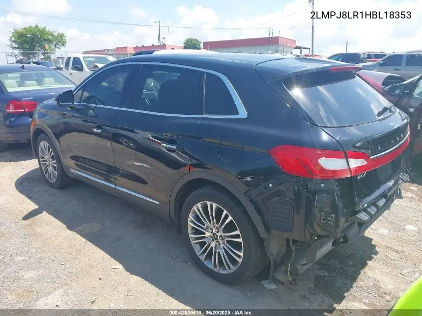 2017 Lincoln Mkx Reserve VIN: 2LMPJ8LR1HBL18353 Lot: 42535419