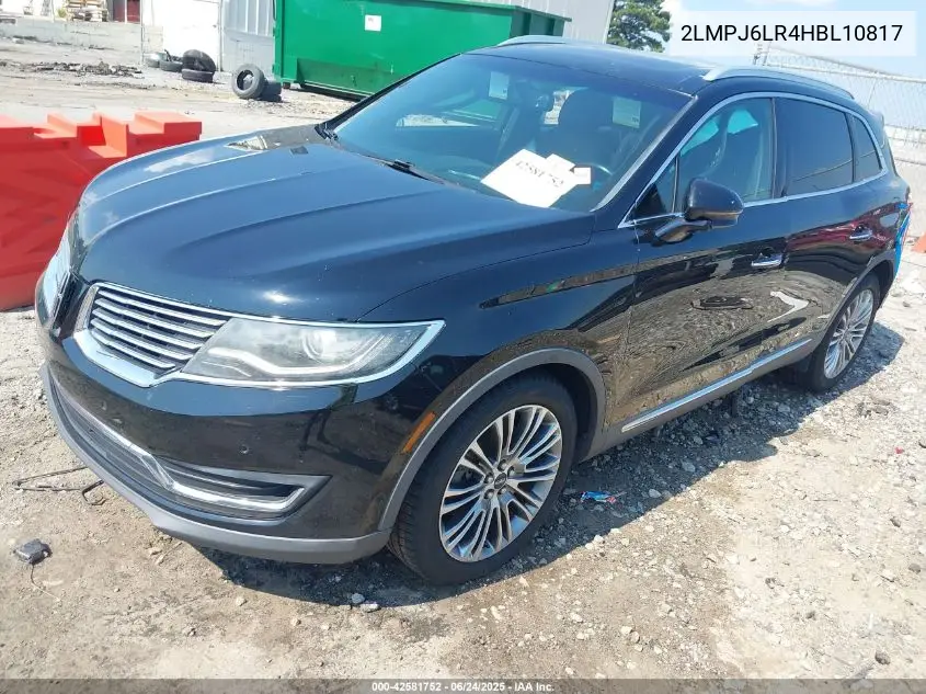 2017 Lincoln Mkx Reserve VIN: 2LMPJ6LR4HBL10817 Lot: 42581752