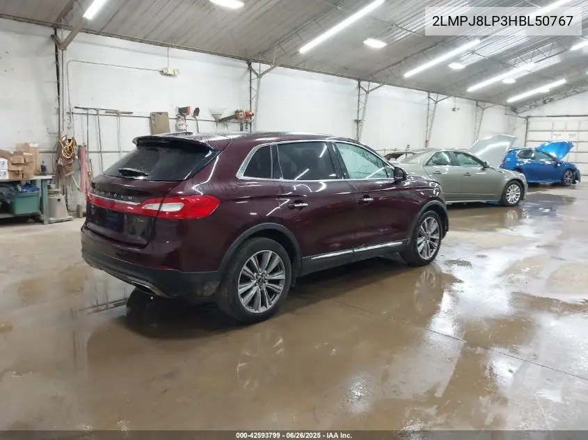 2017 Lincoln Mkx Reserve VIN: 2LMPJ8LP3HBL50767 Lot: 42593799