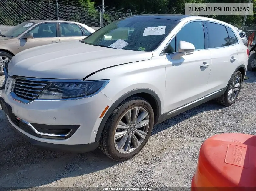2017 Lincoln Mkx Reserve VIN: 2LMPJ8LP9HBL38669 Lot: 42605518