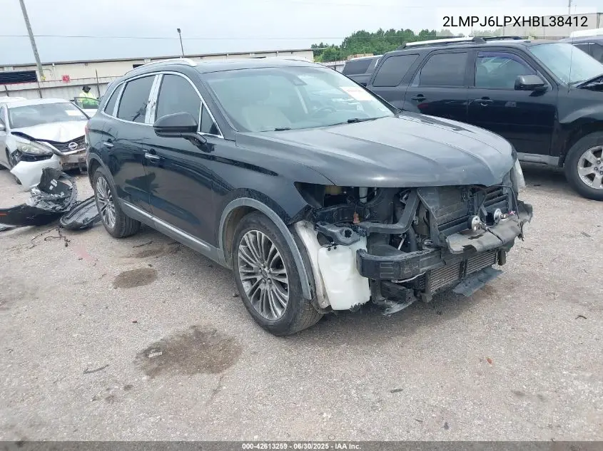 2017 Lincoln Mkx Reserve VIN: 2LMPJ6LPXHBL38412 Lot: 42613259