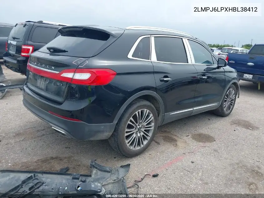 2017 Lincoln Mkx Reserve VIN: 2LMPJ6LPXHBL38412 Lot: 42613259