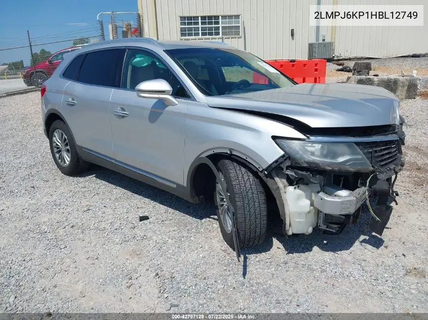 2017 Lincoln Mkx Select VIN: 2LMPJ6KP1HBL12749 Lot: 42797129