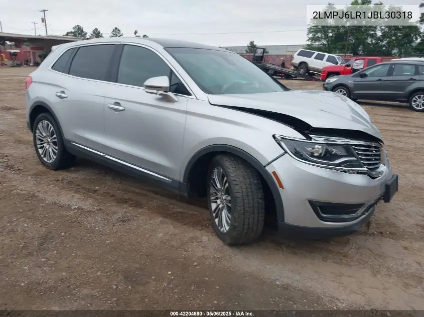 2018 Lincoln Mkx Reserve VIN: 2LMPJ6LR1JBL30318 Lot: 42204680