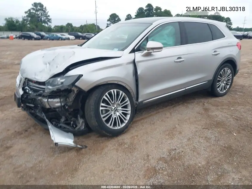 2018 Lincoln Mkx Reserve VIN: 2LMPJ6LR1JBL30318 Lot: 42204680