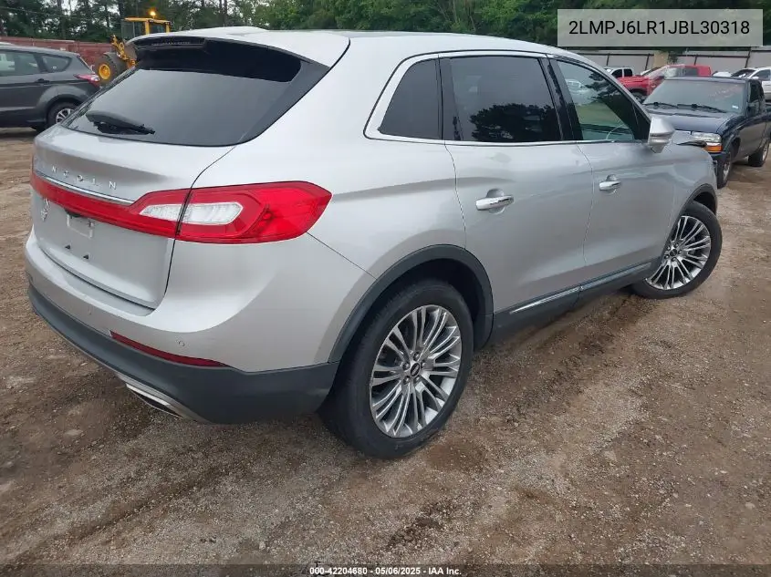 2018 Lincoln Mkx Reserve VIN: 2LMPJ6LR1JBL30318 Lot: 42204680