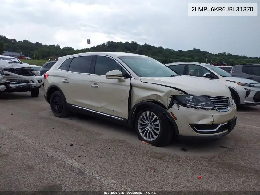 2018 Lincoln Mkx Select VIN: 2LMPJ6KR6JBL31370 Lot: 42607386