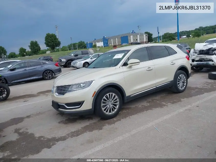 2018 Lincoln Mkx Select VIN: 2LMPJ6KR6JBL31370 Lot: 42607386