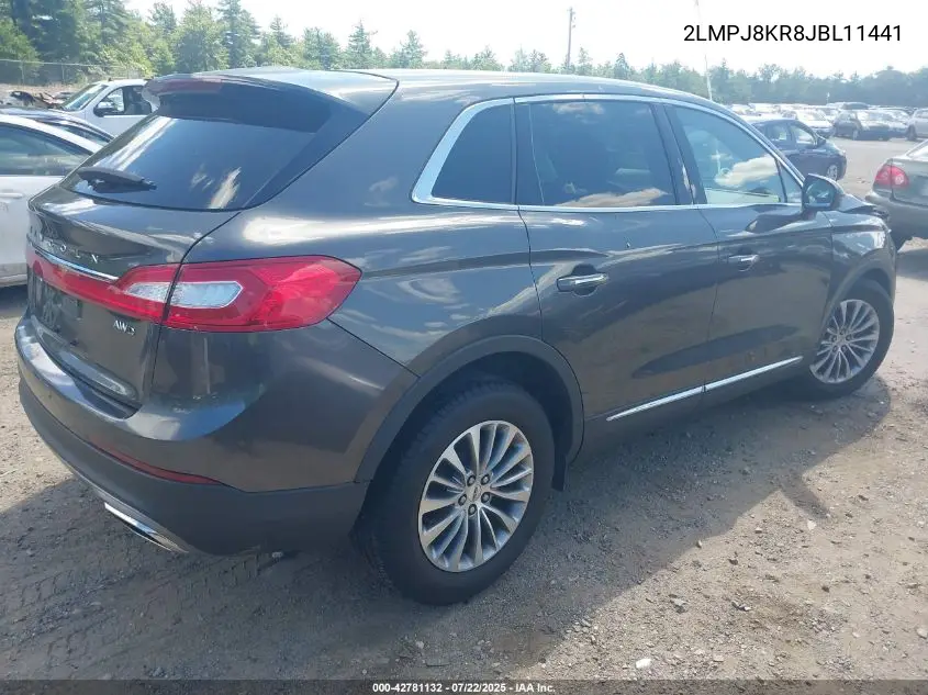 2018 Lincoln Mkx Select VIN: 2LMPJ8KR8JBL11441 Lot: 42781132
