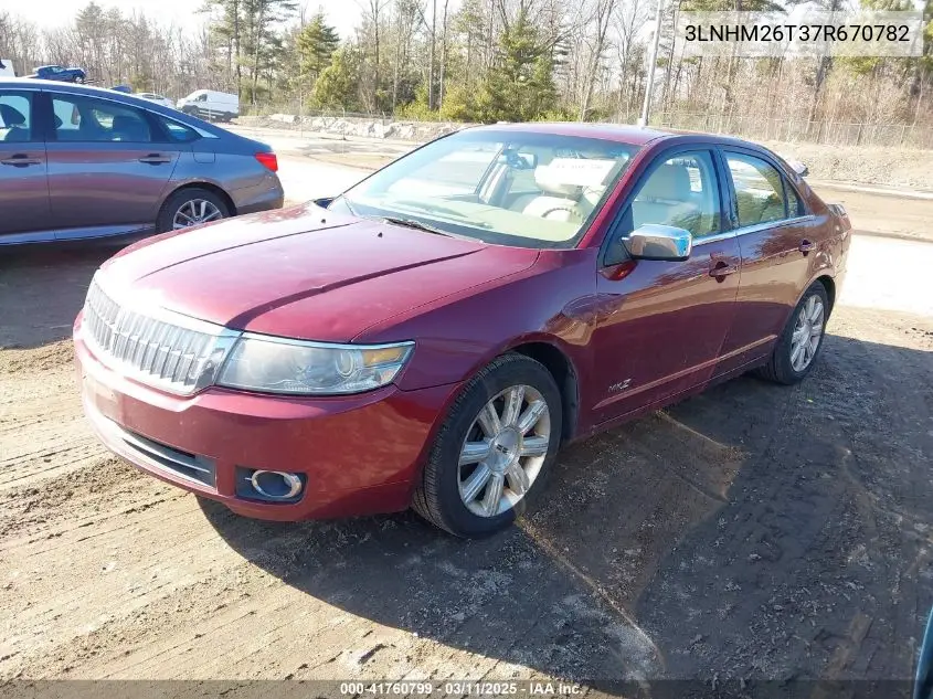 2007 Lincoln Mkz VIN: 3LNHM26T37R670782 Lot: 41760799