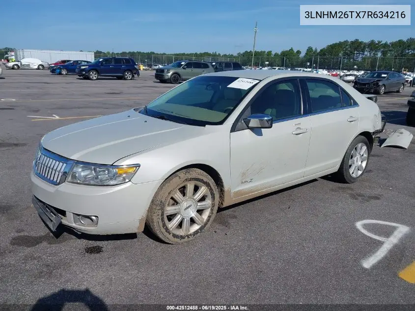2007 Lincoln Mkz VIN: 3LNHM26TX7R634216 Lot: 42512488