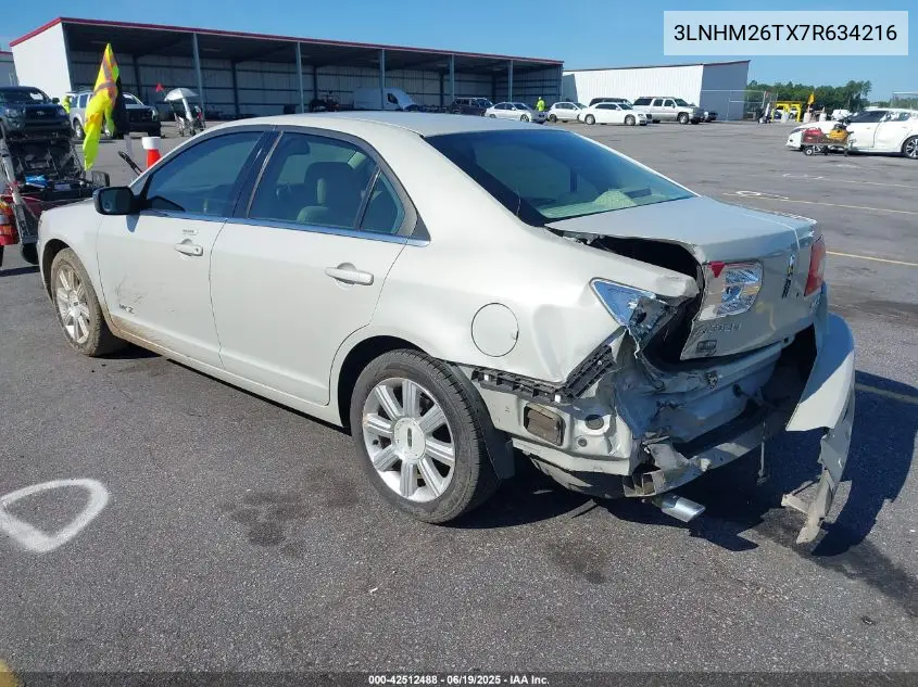 2007 Lincoln Mkz VIN: 3LNHM26TX7R634216 Lot: 42512488