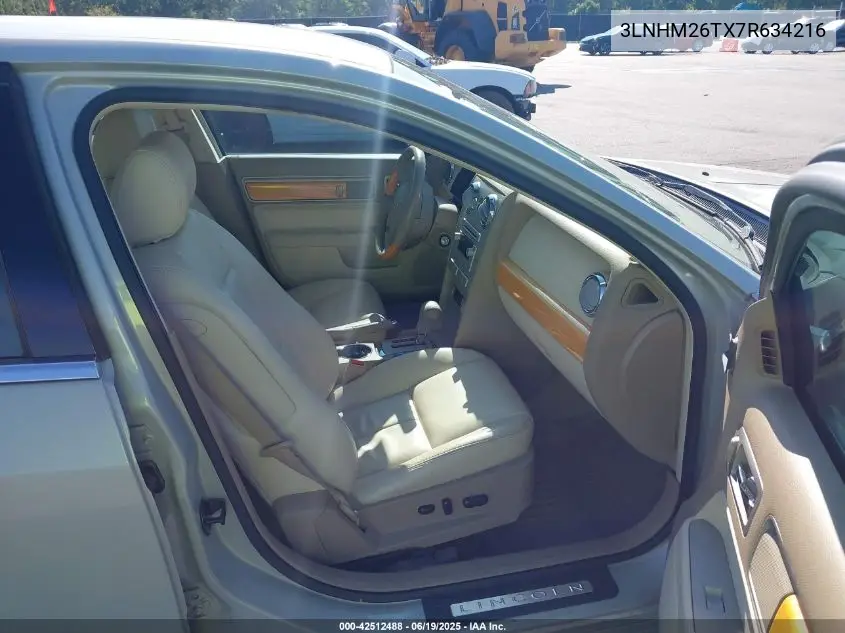 2007 Lincoln Mkz VIN: 3LNHM26TX7R634216 Lot: 42512488