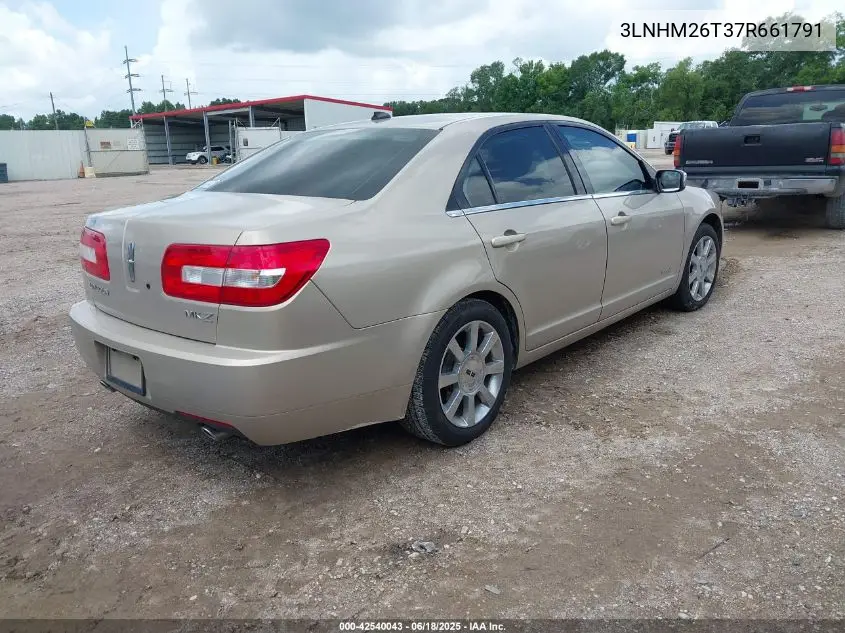 2007 Lincoln Mkz VIN: 3LNHM26T37R661791 Lot: 42540043