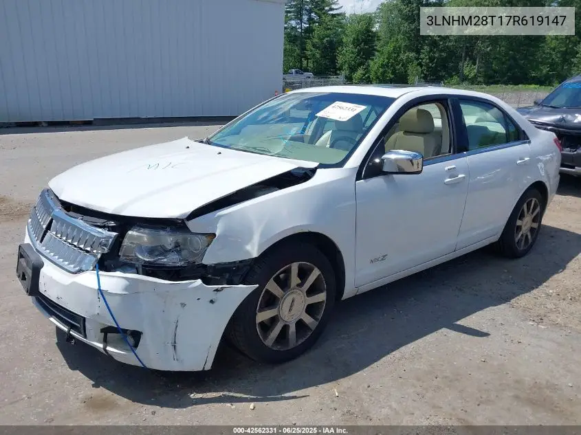 2007 Lincoln Mkz VIN: 3LNHM28T17R619147 Lot: 42562331