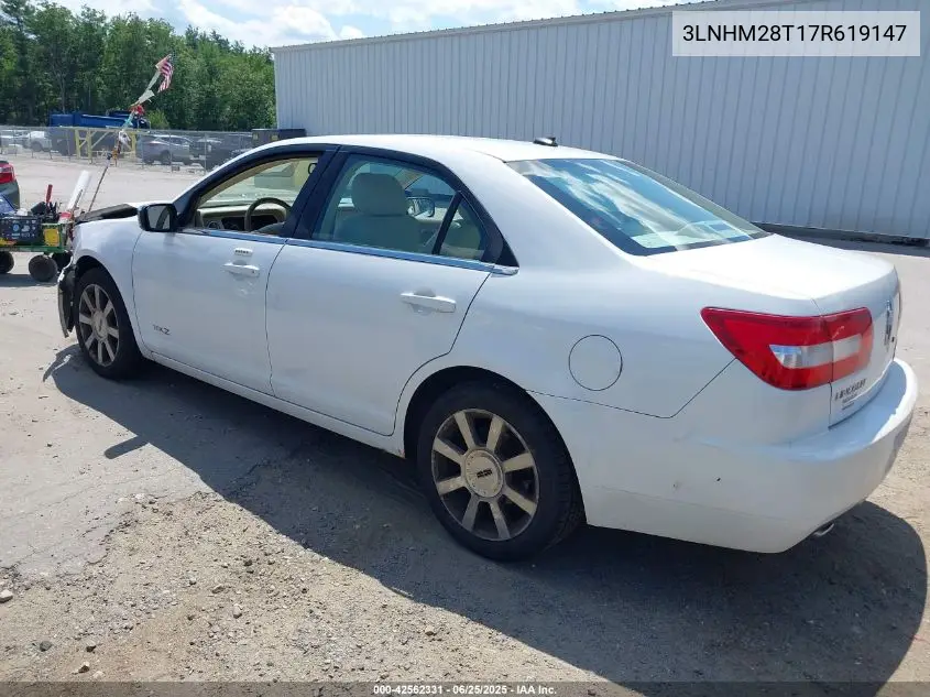 2007 Lincoln Mkz VIN: 3LNHM28T17R619147 Lot: 42562331