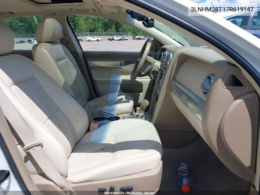 2007 Lincoln Mkz VIN: 3LNHM28T17R619147 Lot: 42562331