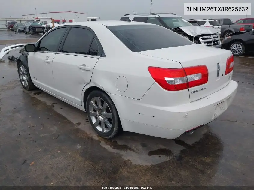 2008 Lincoln Mkz VIN: 3LNHM26TX8R625632 Lot: 41905293