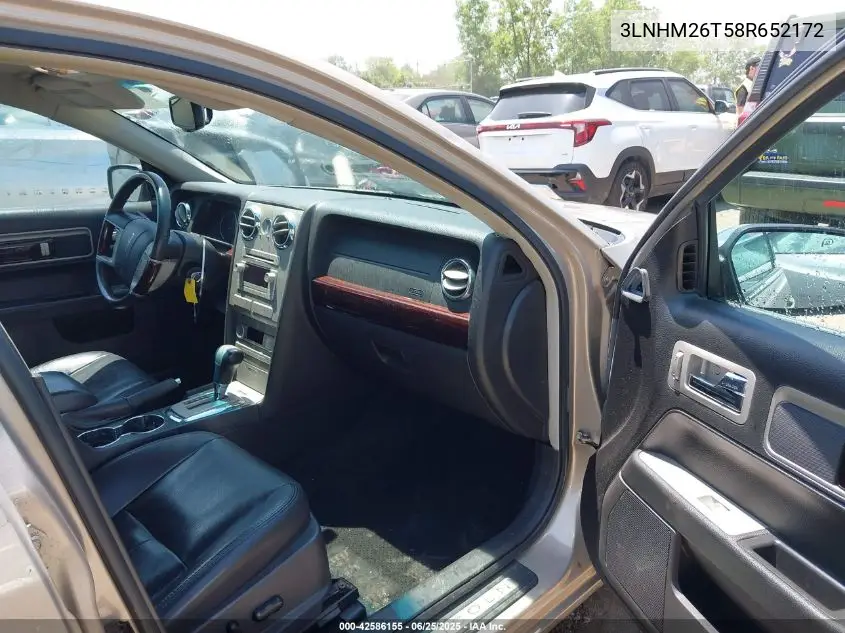 2008 Lincoln Mkz VIN: 3LNHM26T58R652172 Lot: 42586155