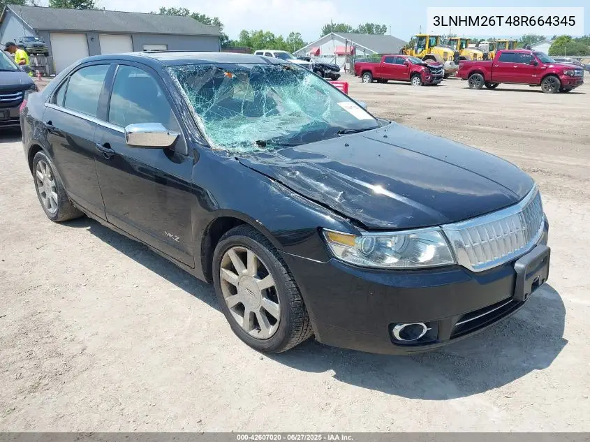 2008 Lincoln Mkz VIN: 3LNHM26T48R664345 Lot: 42607020