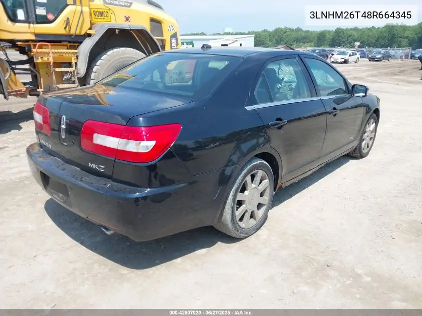 2008 Lincoln Mkz VIN: 3LNHM26T48R664345 Lot: 42607020