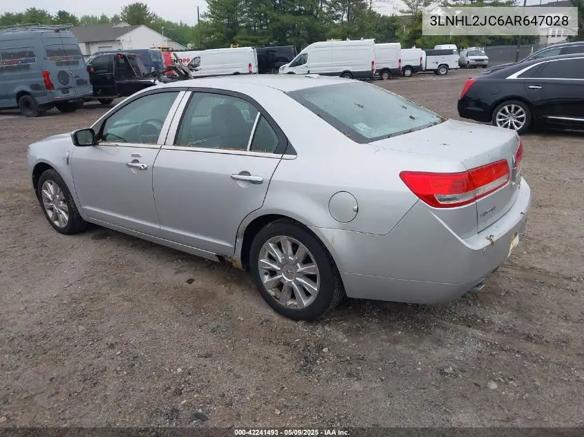 2010 Lincoln Mkz VIN: 3LNHL2JC6AR647028 Lot: 42241493