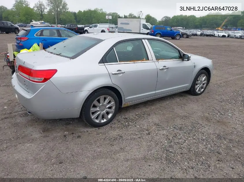 2010 Lincoln Mkz VIN: 3LNHL2JC6AR647028 Lot: 42241493