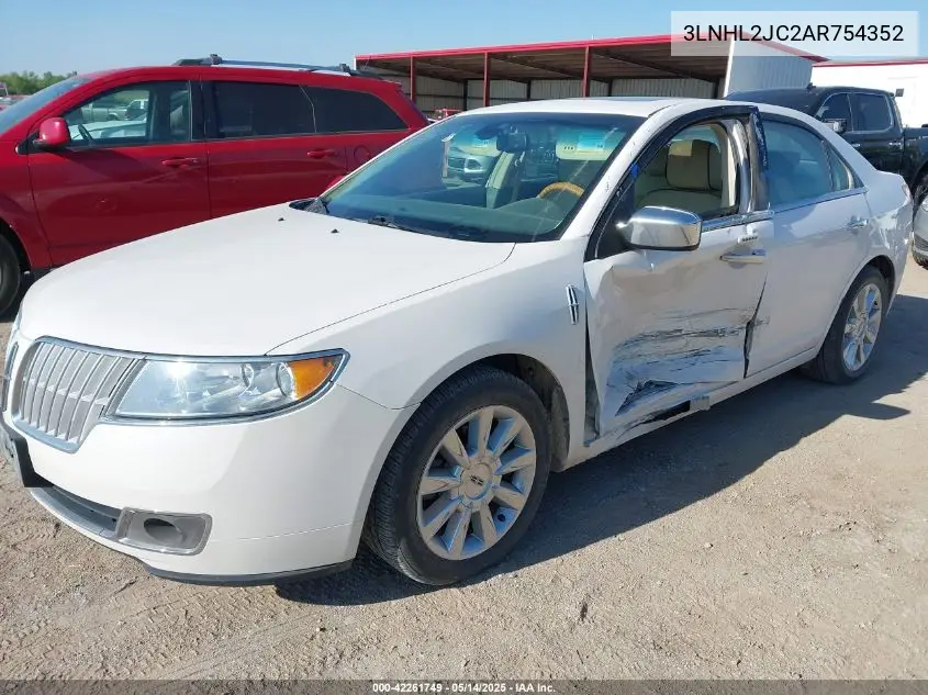 2010 Lincoln Mkz VIN: 3LNHL2JC2AR754352 Lot: 42261749
