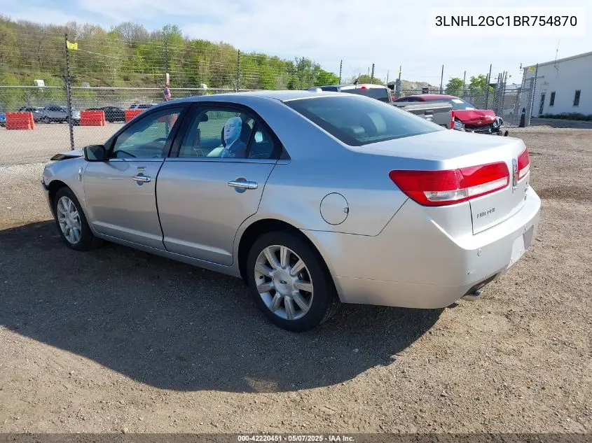 2011 Lincoln Mkz VIN: 3LNHL2GC1BR754870 Lot: 42220451