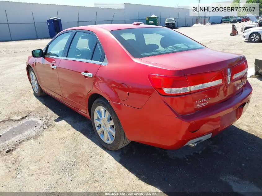 2011 Lincoln Mkz VIN: 3LNHL2GC8BR757667 Lot: 42237532