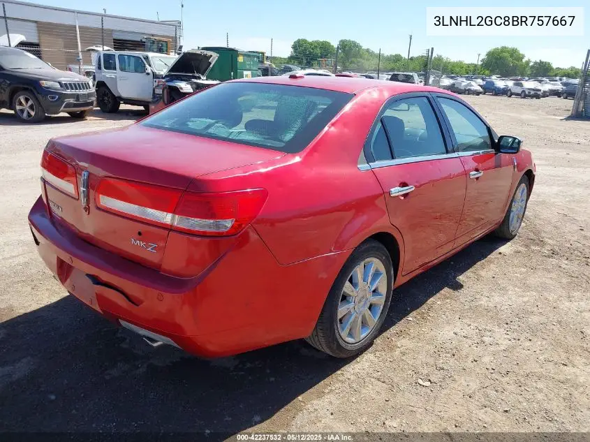 2011 Lincoln Mkz VIN: 3LNHL2GC8BR757667 Lot: 42237532