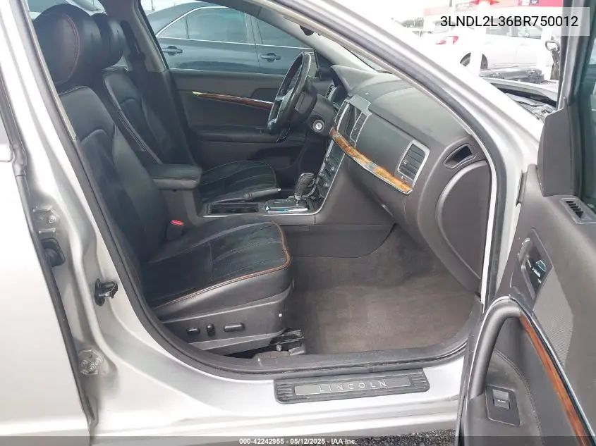 2011 Lincoln Mkz Hybrid VIN: 3LNDL2L36BR750012 Lot: 42242955