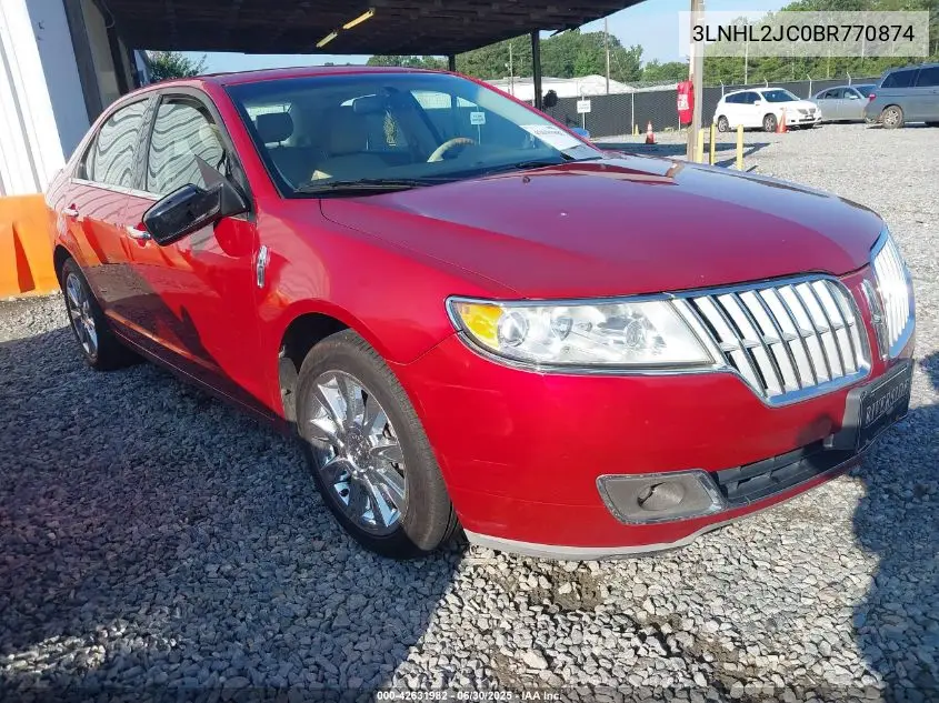 2011 Lincoln Mkz VIN: 3LNHL2JC0BR770874 Lot: 42631982