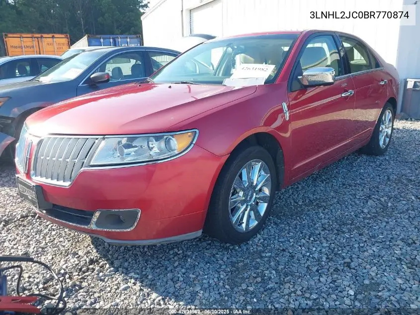 2011 Lincoln Mkz VIN: 3LNHL2JC0BR770874 Lot: 42631982