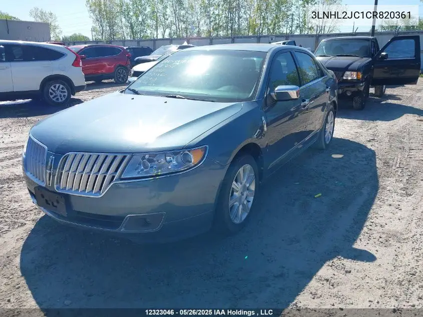 2012 Lincoln Mkz VIN: 3LNHL2JC1CR820361 Lot: 12323046