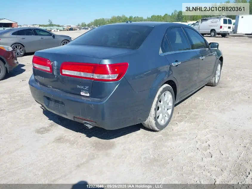 2012 Lincoln Mkz VIN: 3LNHL2JC1CR820361 Lot: 12323046
