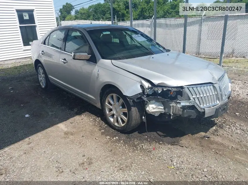 2012 Lincoln Mkz VIN: 3LNHL2GC3CR800247 Lot: 42579906