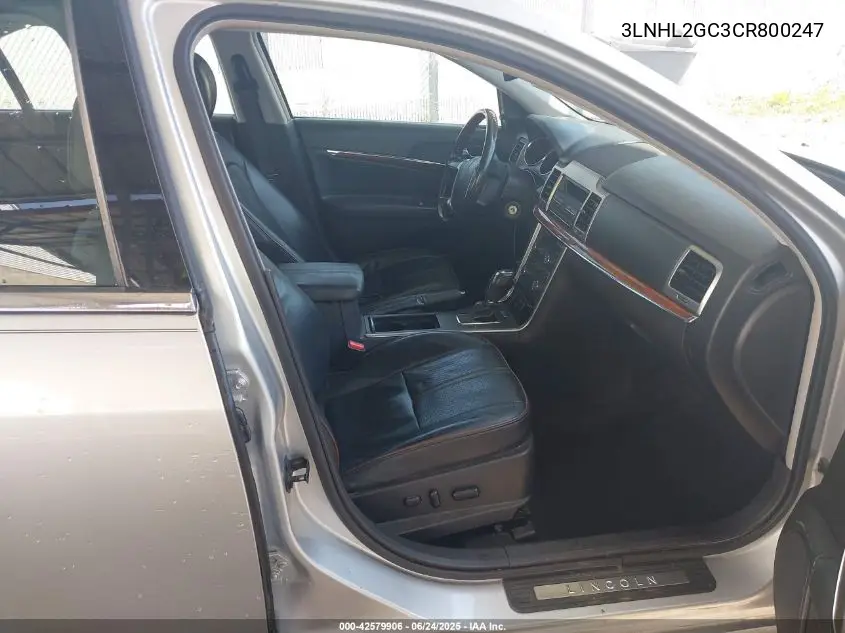 2012 Lincoln Mkz VIN: 3LNHL2GC3CR800247 Lot: 42579906