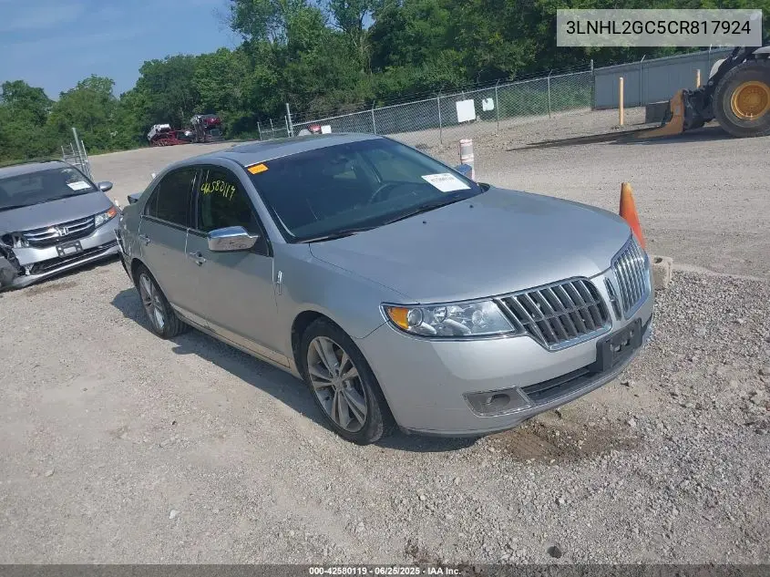 2012 Lincoln Mkz VIN: 3LNHL2GC5CR817924 Lot: 42580119