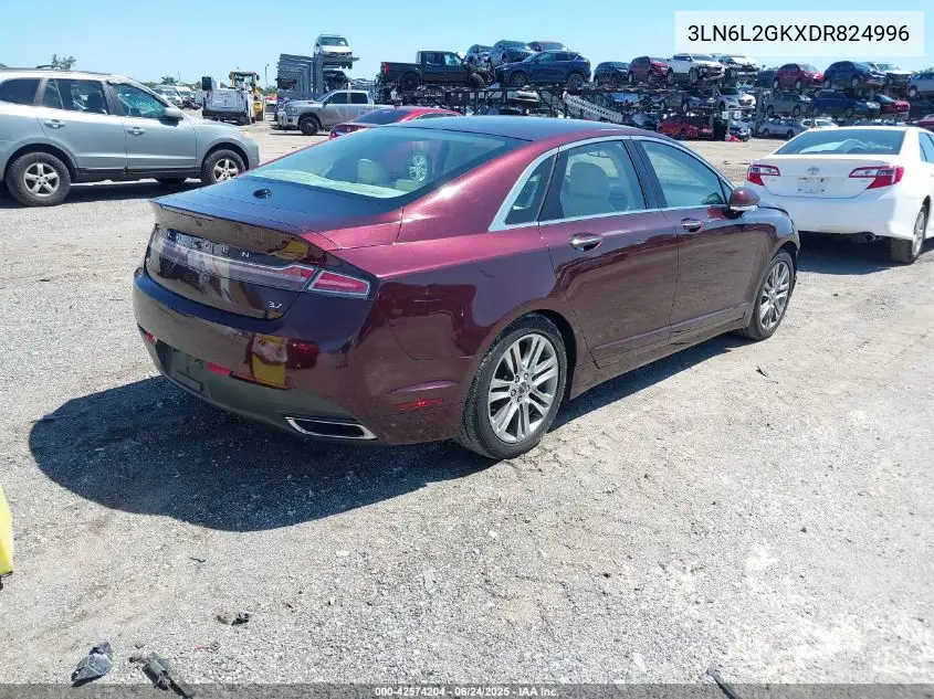 2013 Lincoln Mkz VIN: 3LN6L2GKXDR824996 Lot: 42574204
