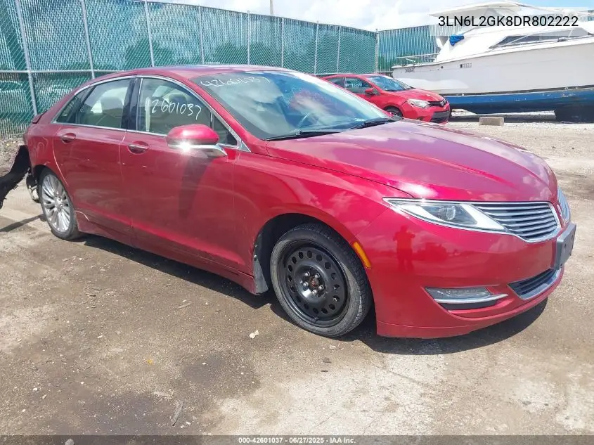 2013 Lincoln Mkz VIN: 3LN6L2GK8DR802222 Lot: 42601037